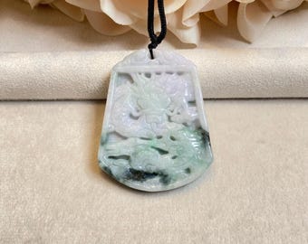 Drakamulethänge för män, grönt jadedrakehalsband, jadeit av klass A, drakehängestatyberlock, jadesmycken, födelsedagsgåva av jadeit