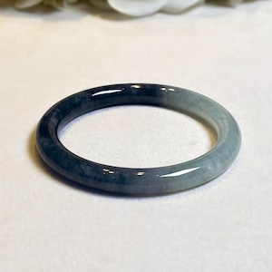 Braccialetto naturale da 52-54 mm, giada certificata di grado A, gioielli con pietre preziose birmane del Myanmar, regalo di Natale per lei, braccialetto in giadeite nera, regali