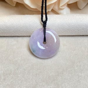 Purple Donut Jade Pendant: Natural Burmese Jadeite Necklace