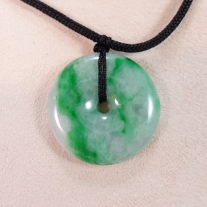 Donut Jade Pendant, Jade Jewelry, Natural Genuine Jade Gemstone, Peace Jade, Jade Necklace Men, Gifts for Women, Premium Jade, Handmade