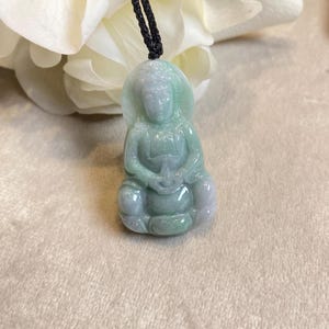 GuanYin (Kwan yin) Jadeite Jade Pendant, Green Peaceful Pendant, Natural Grade A Jade, Best Gift for Mom, Gift for Her, Gemstones Jewelry