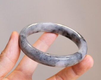 59mm天然バングル、認定グレードA翡翠、天然宝石ブレスレット、天然