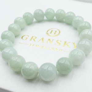 Jade Stone Bead Bracelet,Energy Lucky Bracelet,Jade Healing Jewelry Natural Jade Gemstone Bracelet,Bracelet for Women, Mother&#39;s Day Gifts