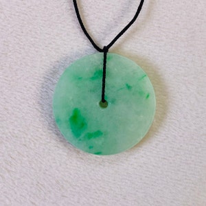 Donut Jade Pendant, Jade Jewelry, Natural Genuine Jade Gemstone, Peace Jade, Jade Necklace Men, Gifts for Women, Premium Jade, Handmade