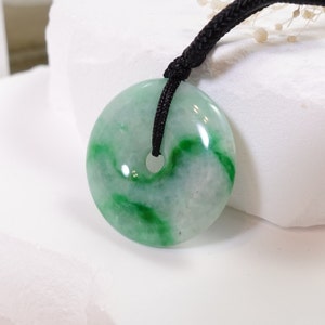 Donut Jade Pendant, Jade Jewelry, Natural Genuine Jade Gemstone, Peace Jade, Jade Necklace Men, Gifts for Women, Premium Jade, Handmade