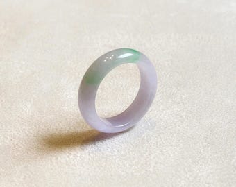 US7.5 Burmese Grade A Natürliche Lila Jade Ring, handgefertigt, minimalistischen Stil, Exquisite Natürliche Edelstein Schmuck, Geschenk
