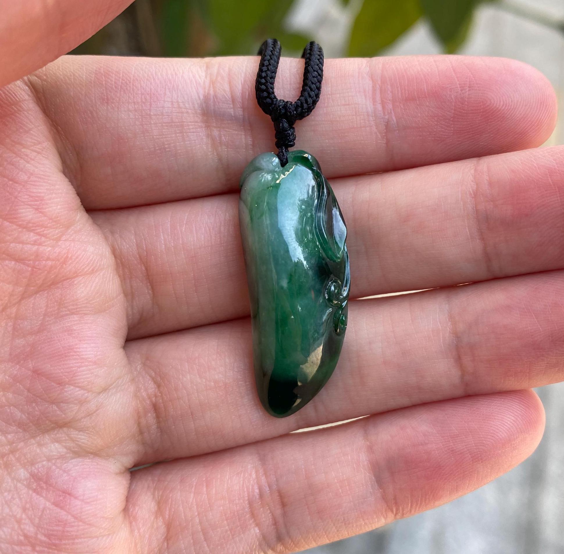 手作りのビルマ産翡翠メロンペンダントネックレス - Etsy 日本