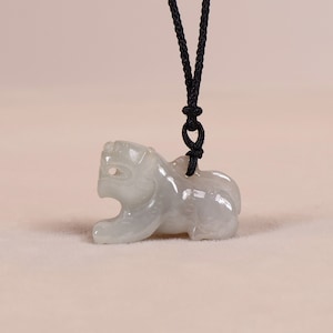 Natural Jadeite Pendant, Qilin Jadeite Jade Pendant, Grade A Jade, Burmese Myanmar Gemstones Jewelry, Necklace, Handmade Jewelry, Gifts