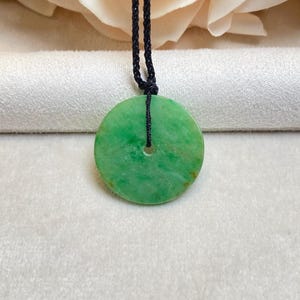 Natural Green Disc Jade Pendant, Natural Gemstone, Untreated Grade A Jade, Gorgeous Green Jade, Pendant Necklace Anniversary Gift, Gifts