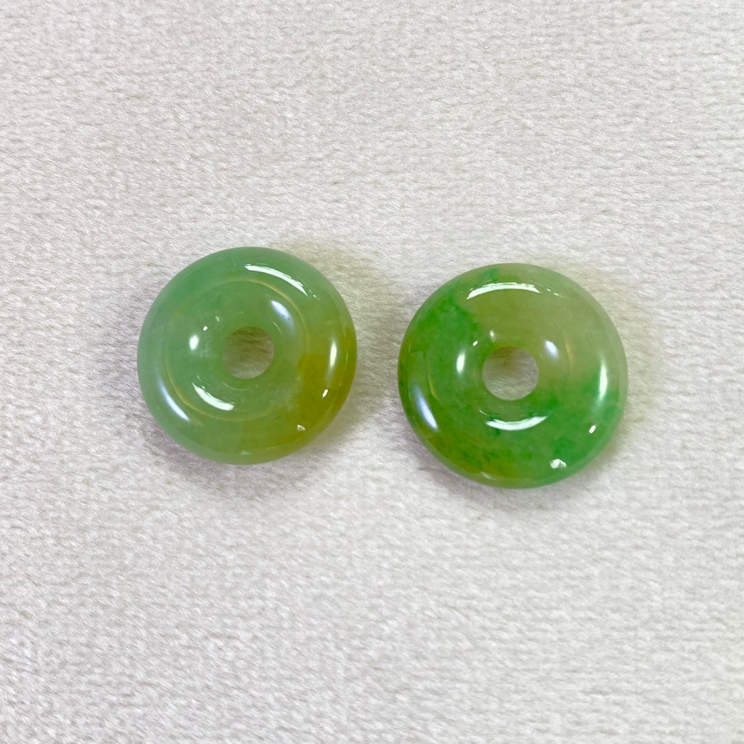 Loose Jade Beads A Pair of Exquisite Donut Jade Genuine Type Etsy