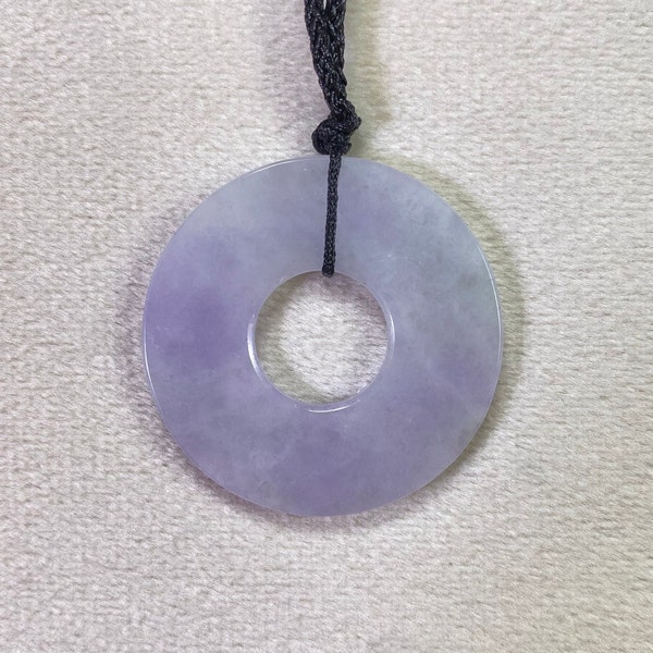 Purple Disc Jade Pendant Necklace, Protection Necklace, Lucky Jadeite Pendant Necklace, Amulet, Best Necklace for Mom, Jade Pendant, Gift