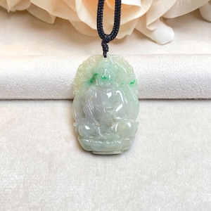 GuanYin (Kwan yin) Jadeite Jade Pendant, Peaceful Pendant, Natural Grade A Jade Certified, Gift for Mom, Gift for Her, Gemstones Jewelry