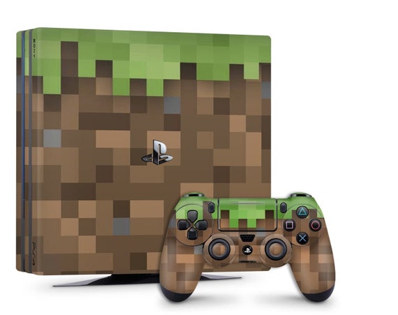 Green Pixels Skin Playstation 4 Fat Slim Pro Game Minecraft PS5