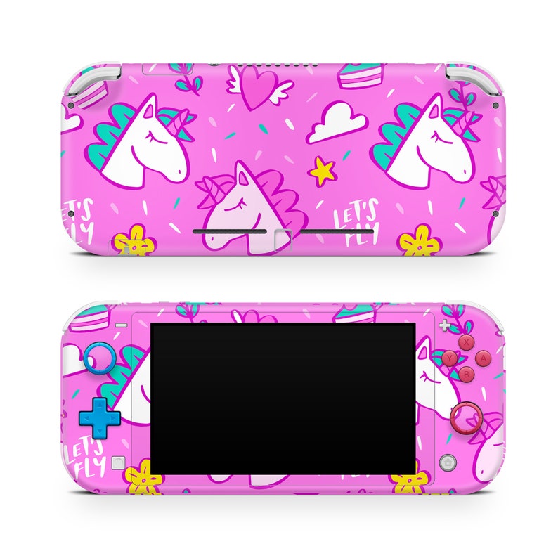 Pink Unicorns Skin for Nintendo Switch Lite 2019 Let's Fly Etsy