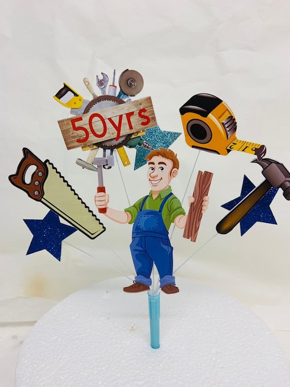 Carpenter Birthday Cake Topper With Age - Etsy