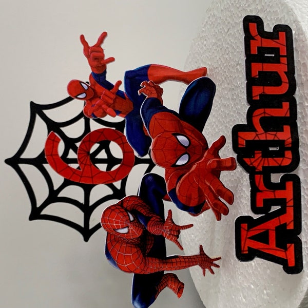 Spider man  Personalised  Birthday cake topper display Spiderman (Unofficial)