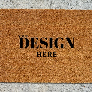 Mat Flat Lay mockup, Blank Doormat on concrete background, Home Door Mat Mockup, Fall Door Mat Mockup, Rustic Art Mockup, Commercial use