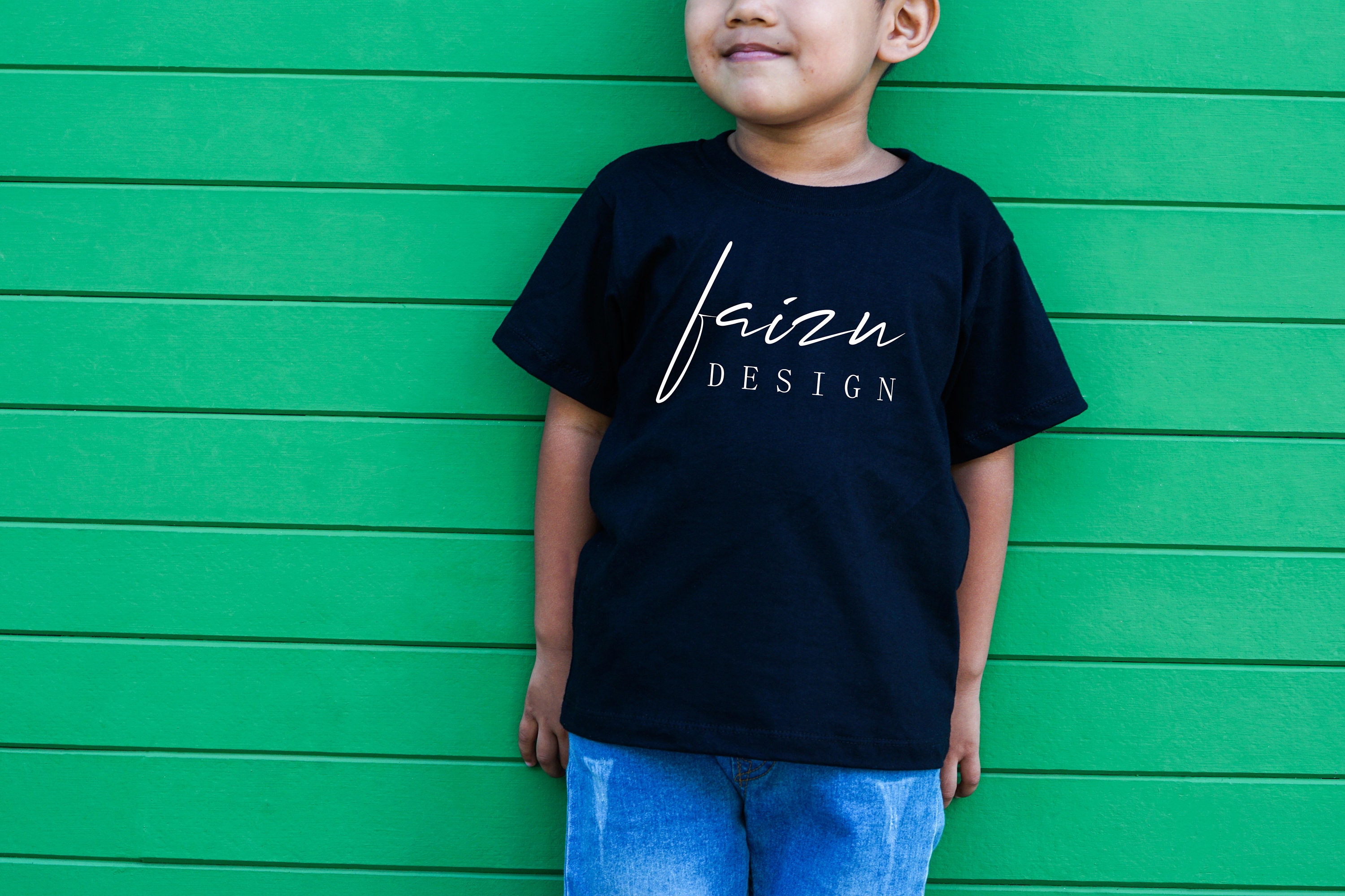 Kids Mockup Boy TShirt Mockup grey TShirt Mockup Model