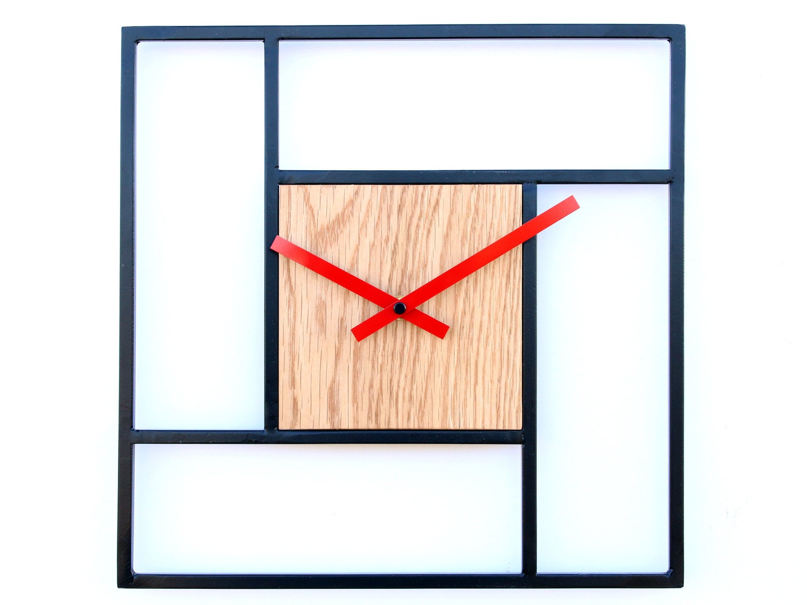 Large Metal Wood Wall Clock 12.60 32cm Metal Loft Etsy