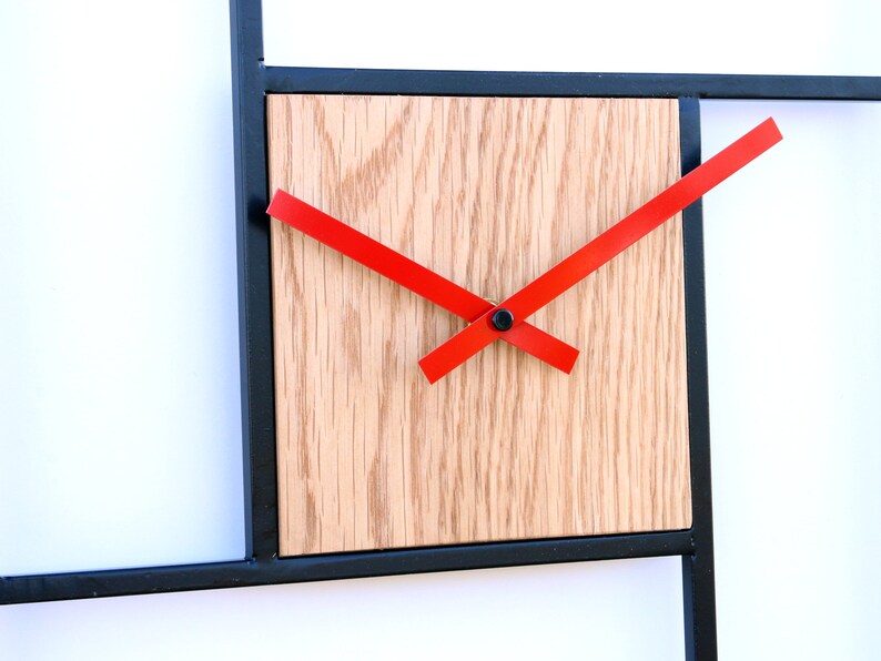 Large Metal Wood Wall Clock 12.60 32cm Metal Loft Etsy