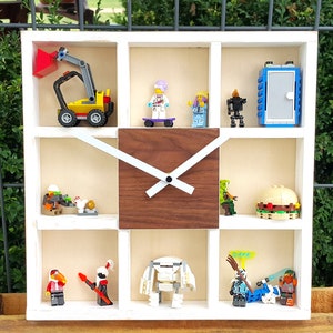 Wood wall clock, Lego clock, Box for Children and Home Decor, Lego clock, Shelf Clock  Limited Edition 33cm/ 12.99&quot;