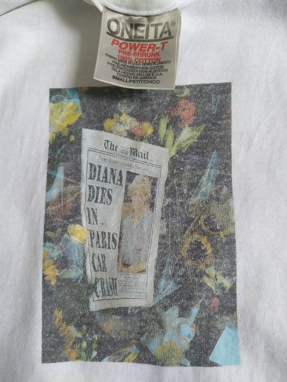PRINCESS DIANA Vintage 90s Tragic Crash News T shi