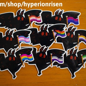 mothman pride lgbtq+ rights stickers