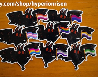 mothman pride lgbtq+ rights stickers