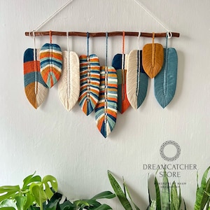 Handmade Macrame Feather Wall Hanging: Boho Home Decor