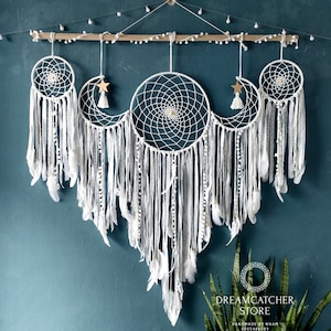 Dreamcatcher Moon and Stars Hanging Over the Bed, Large Dream Catcher ...