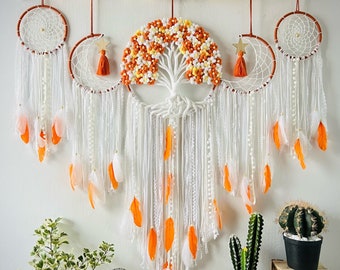 Tree of Life Dreamcatcher - Large Handmade Wall Hanging - Spiritual Gift for Her, Unique Home Decor, Boho Rustic Wall Art
