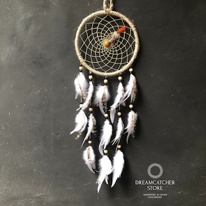 Large Dreamcatcher with White Feathers: Bedroom Wall Decor