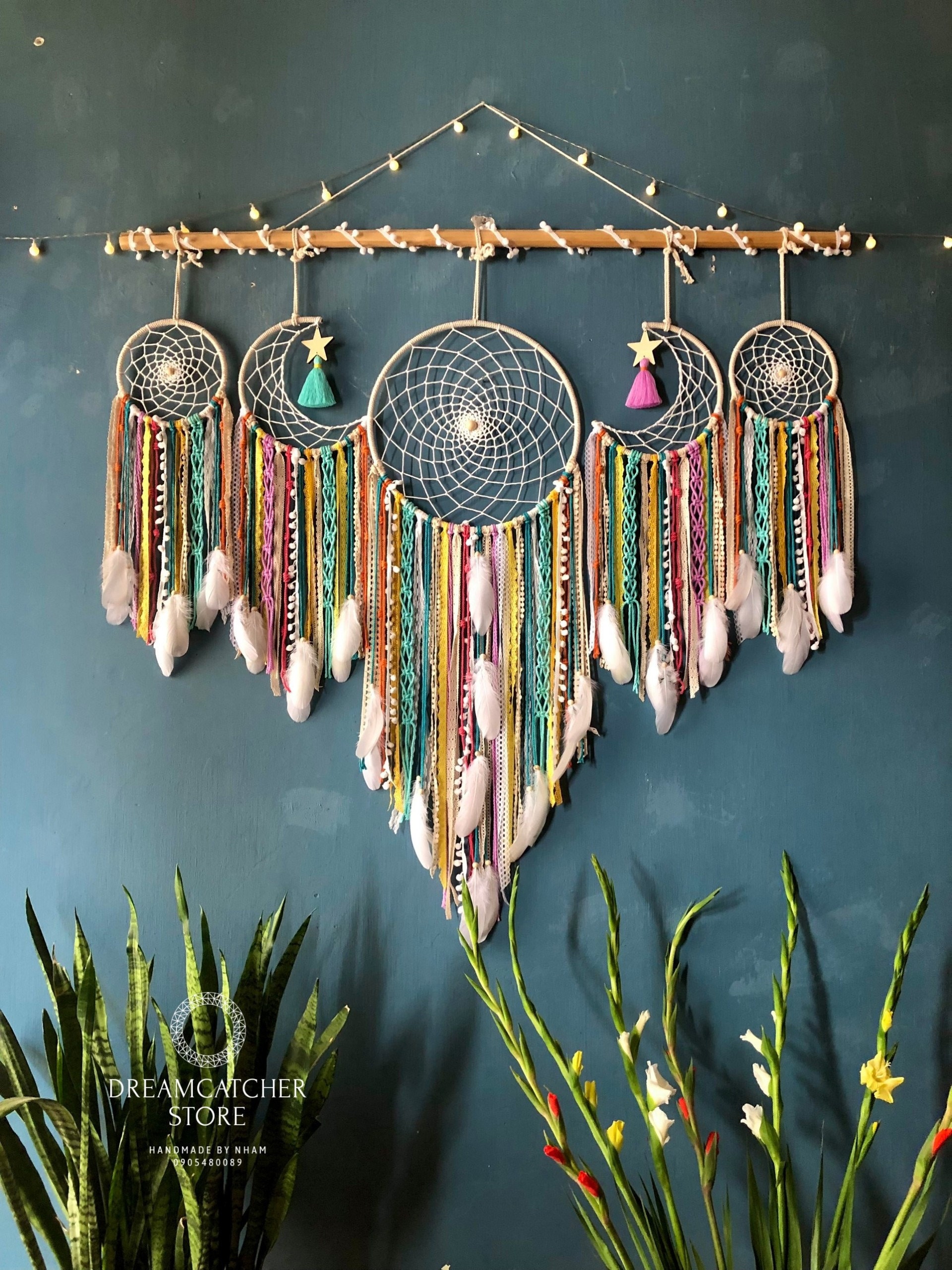 Dreamcatcher Moon and Stars Hanging Over the Bed, Large Dream