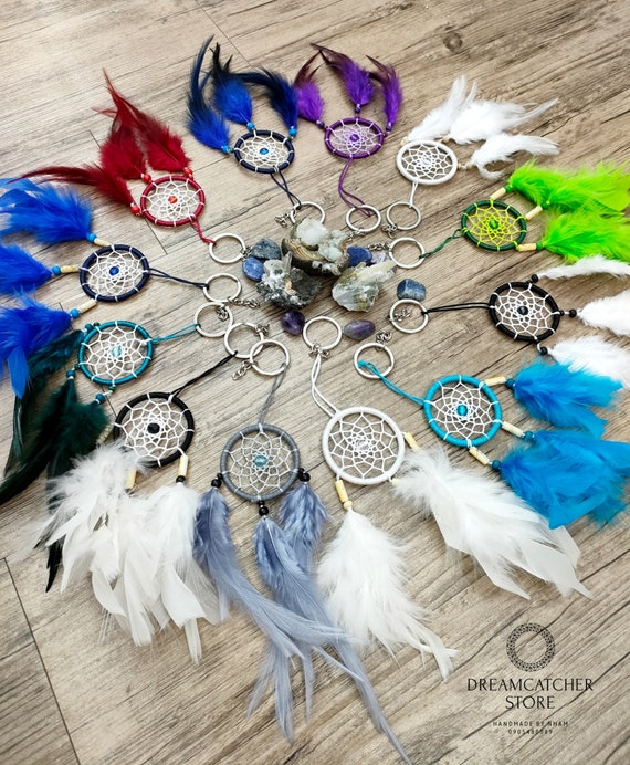 Handmade Pink Dreamcatcher: Boho Nursery Decor, Car Mirror Charm