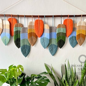 Macrame Feather Wall Hanging: Colorful Boho Home Decor
