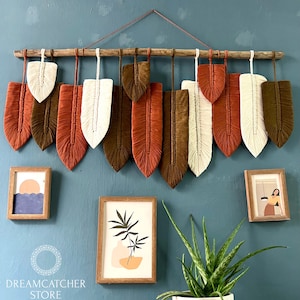 Boho Macrame Feather Wall Hanging: Colorful Handmade Home Decor