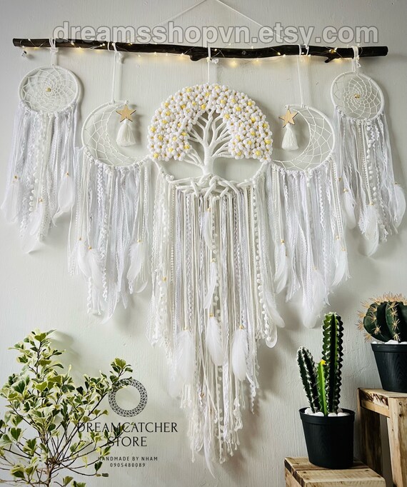 Tree of Life Dreamcatcher - Large Handmade Wall Hanging