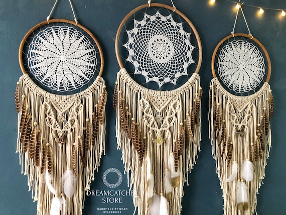 Large Macrame Dreamcatcher - Unique Birthday Gift for Him or Her