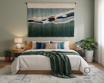 Tapiz de macramé para pared, decoración bohemia para el hogar, decoración moderna para la pared, arte mural de macramé, tapiz de hilo para la pared, decoración de macramé para el hogar, regalo de inauguración de casa