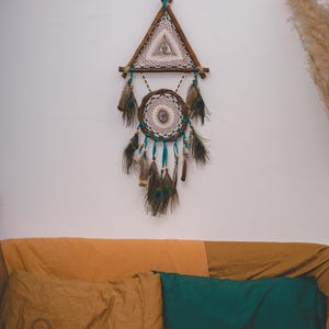 Boho Dreamcatcher Wall Hanging – Headboard & Bedroom Decor, Handmade Gift for Christmas, Holidays, Bohemian Lovers