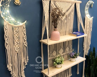 Wieszak na rośliny w stylu makramy: geometryczna dekoracja ścienna w stylu boho