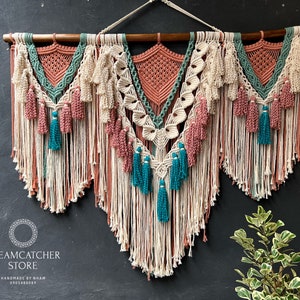 Large Macrame Wall Hanging: Boho Headboard Decor (47.2x37.4 in)
