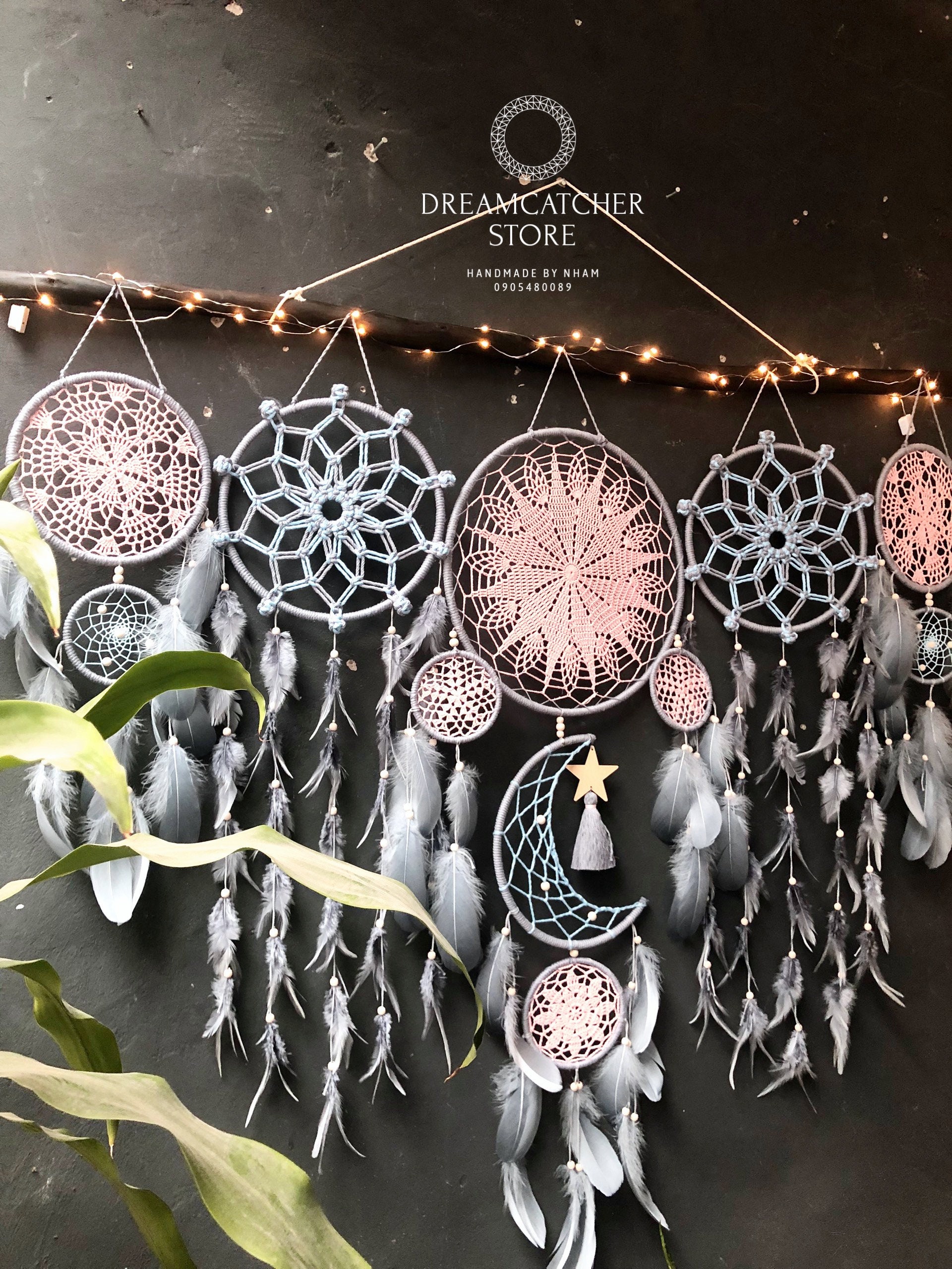 Dreamcatcher Moon and Stars Hanging Over the Bed, Large Dream