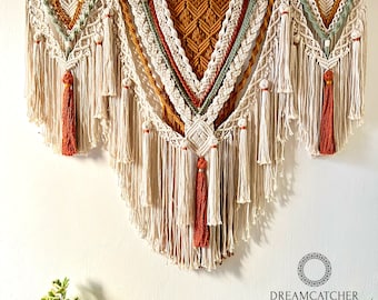 Grande tenture murale en macramé, macramé géant, macramé fait main, tenture murale tissée, macramé de mariage, macramé bohème, énorme macramé