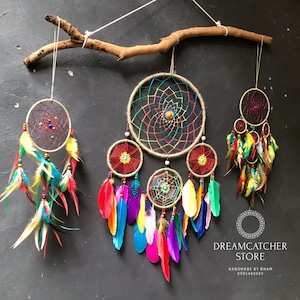 Handmade Colorful Feather Dreamcatcher: Baby Nursery Decor