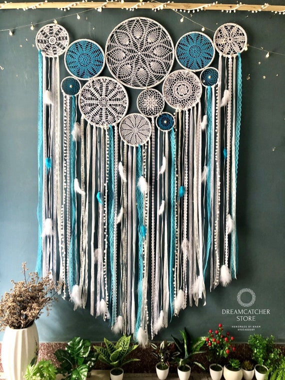 Colgante de pared de atrapasueños grande, Atrapasueños de flores, Boda de  atrapasueños, Colgante de pared atrapasueños, atrapasueños de macramé -   España