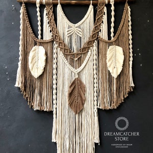 Hand-woven macrame wall hanging, Macrame Wall Art, Large Macrame Wall Hanging, headboard macrame,   macrame leaf wall