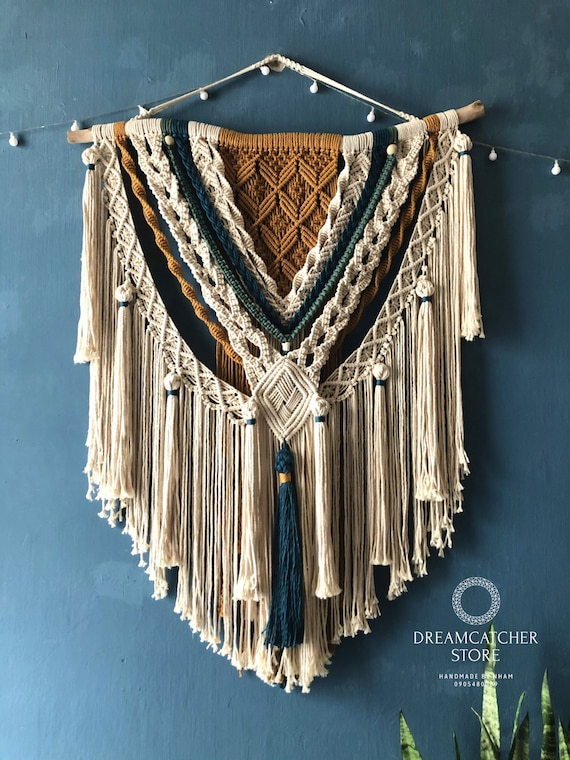 Large Macrame Wall Hanging: Boho Woven Art, 100% Cotton