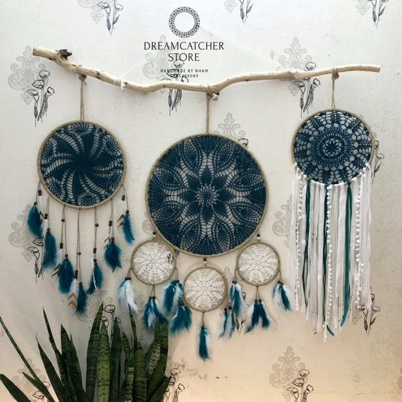 Blue Duck Neck Big Dream Catcher Big Boho Style Bedroom