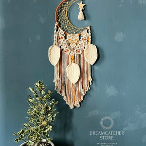 Dreamcatcher Macrame Moon and Sun Wall Hanging Moon Sun Wall - Etsy